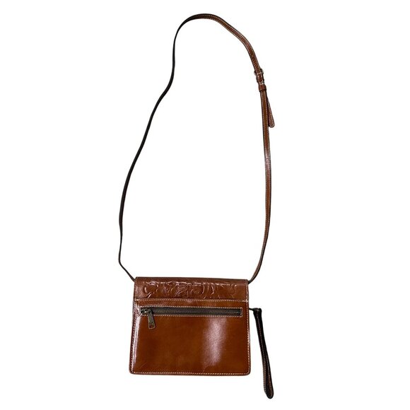 Patricia Nash Embossed Leather Crossbody Shoulder Bag Floral Purse Wristlet - Picture 3 of 12
